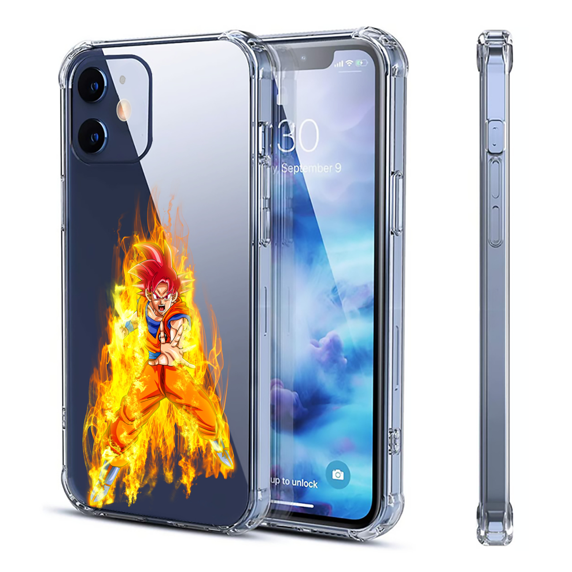 （画像用） ドラゴンボール 孫悟空（そん ごくう）Son Goku カカロット DRAGON BALL Kakarotto 【iPhone 12シリーズ対応】透明スマホケース（クリアソフトケース）